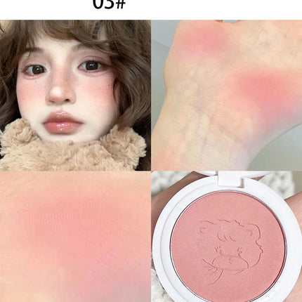 Monochrome Cute Blusher Peach Milk Pink Cream Natural Cheek Tint Brighten Waterproof Matte Face Contouring Blush Palette Makeup