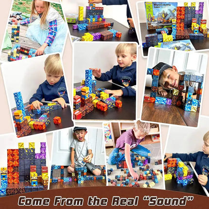 Mine World Magnetic Building Blocks Magnet Bricks With Figures DIY Construction Set STEM  Montessori Sensory Toys For Kids Gifts