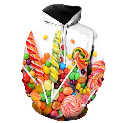 3D Print Candy Fruit Graphic Hoodies For Men Casual Plus Size Funny Sweatshirts For Women Men Streetwear Pullovers Men Hoodie