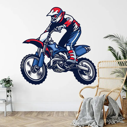 Motocross Dirt Bike Wall Decal Boys Bedroom Playroom Home Decoration Motorbike Extreme Sport Art Window Sticker Mural