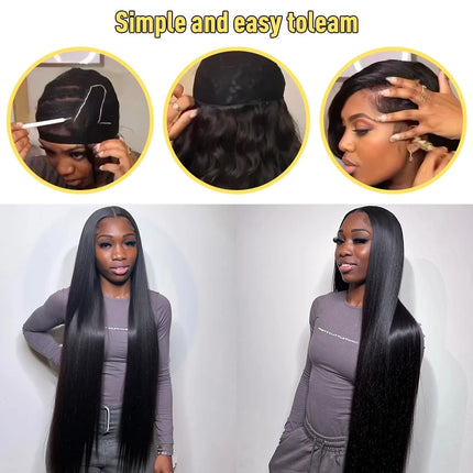 30 34 40 Inch Human Hair Bone Straight Human Hair Bundles Deal Brazilian Virgin 1/3/4 Bundles Raw Hair Extensions Natural Color
