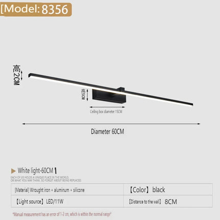 Modern Minimalist Mirror LED Wall Lamp Home Wall Lights Front Lamp Aluminum Strip Shape Bathroom Interior Decoration Lighting