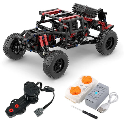4WD RC Car Chassis Electric Set Building Block Motor Wheels RC Reciever Battery Box Functions Simulation Spray MOC Technical Toy