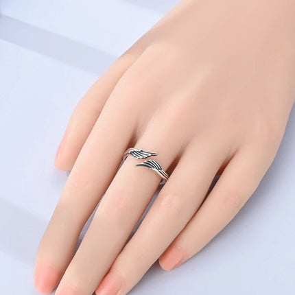 Opening Ring 925 Original Silver Adjustable Three-color Butterfly Fire Dragon Ring Fashion Jewelry Birthday Gift For Women