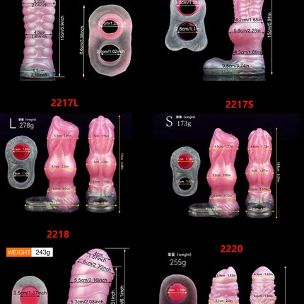 FAAK Pink Dildo Sheath Fantasy Ribbed Dragon Penis Sleeve Soft Silicone Sex Toys Stretchable Cock Enlargement Male Masturbator