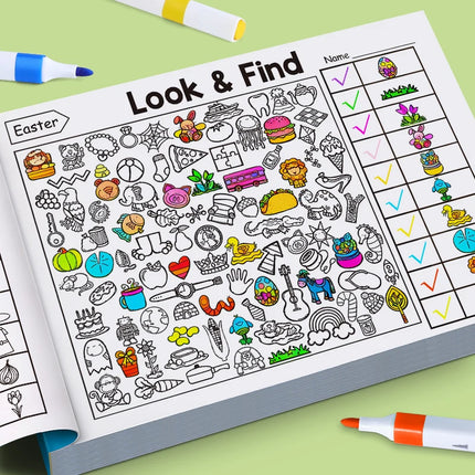 Children's Hidden Object Search Coloring Exercise Book Interactive Play Game Early Education Toys Gifts For Children Kids