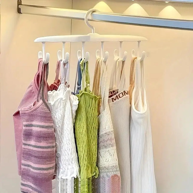 12-Hook Rotating Hanger – Space-Saving Closet Organizer for Ties, Belts, Underwear, Skirts | Portable Home & Dorm Storage