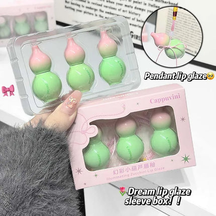 Cute Zucchini Jelly Lip Gloss Mirror Watery Gloss Liquid Lipstick Hydrating Lasting Moisturizing Tender Pink Student Lips Makeup
