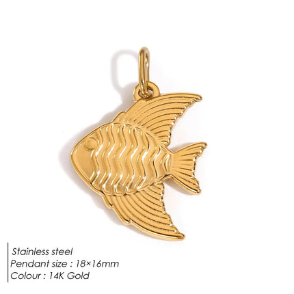 Stainless Steel charms Ocean shell conch golden pendant Summer beach Handmade Necklace Bracelet DIY charms for jewelry making