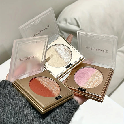2-In-1 Highlighter And Contour Palette,Long-Lasting Radiant Contouring Makeup Waterproof Shimmer Face Makeup for Face & Body