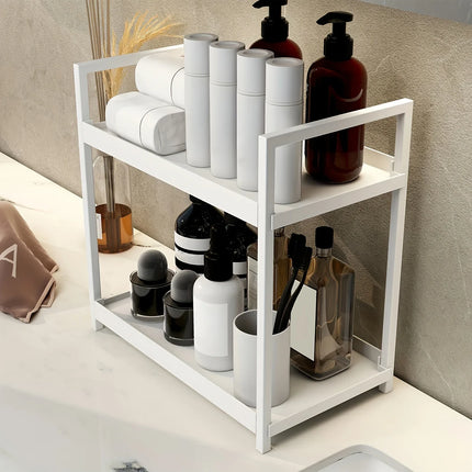 Countertop Bathroom Shelf, Integrated Vanity Table, Double-layer Skin Care Rack, Cosmetics Organizer for Home & Office Daily Use