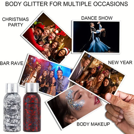 Glitter Sequins Gel Eyeshadow Cream Face Crystal Sequins Gel Shimmer High Gloss Eye Shadow Nail Hair Glitter Gel Stage Makeup