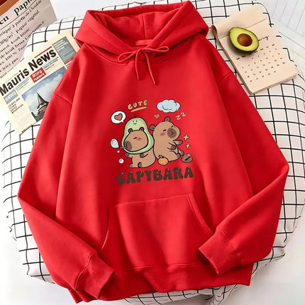 Funny Cartoon Capybara Print Hoodie Women/Men Kawaii Tops Sweatshirt for Girls Unisex Fashion Harajuku Graphic Hooded Pullovers
