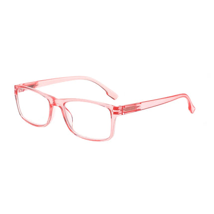 Henotin Reading Glasses for Men And Women Transparent Colored Rectangular Frames HD Anti-Blue Light Lenses Prescription Glasses