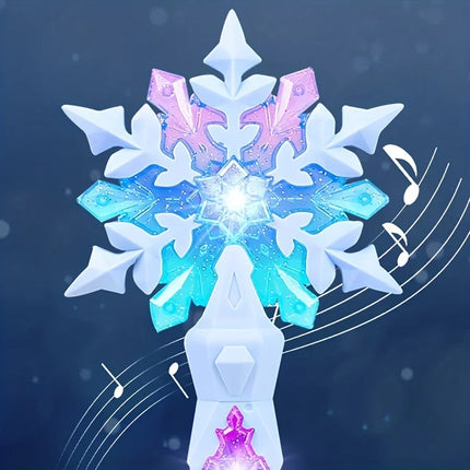 Princess Snow Wand Toy Snowflake Light Sound Kids Cosplay Fairy Girls Glowing Wands Christmas Halloween Children Toys