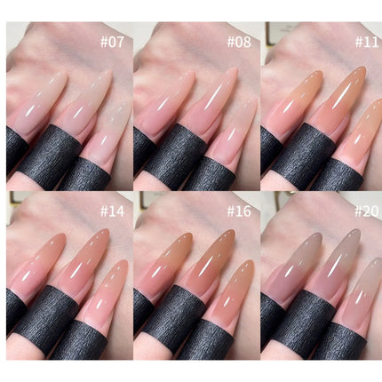 6Pcs 15ml Ice Nude Peelable Polish, UV/LED - set, Formaldehyde - free Oval, Glossy. Good for Salon & DIY Gel Set