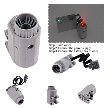 Building Blocks Automatic Spray Smoke Electric Exhaust Modified Sports Car MOC Toys Model Accessories Compatible with Legoeds