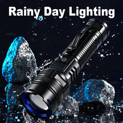 Super Bright Rechargeable LED Flashlight White Laser Flashlights High Power With Pen Clip Torch Power Bank Tactical Flashlight