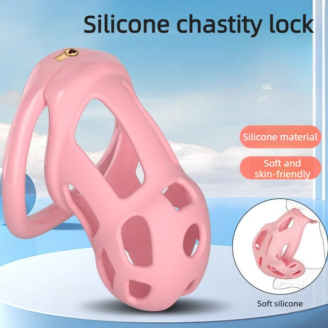 2026 Men Silicone Chastity Cage Cock Lock Penis Ring Sex Toys For Sissy Men Stretcher BDSM Gay Erotic Urethral Device Adult
