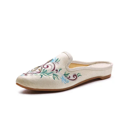 Chinese Style Summer Harajuku Slippers Women Shoes for Women Fashion Casual Vintage Embroidery Ethnic Style Streetwear