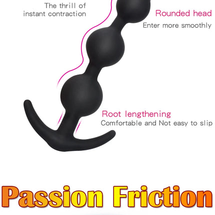Silicone Anal Beads Pull Dilator Butt Plug Vaginal G Spot Dildo Masturbator Prostate  Massage Anus Stimulation Trainer Sex Toys