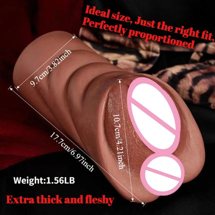 Realistic Pocket Pussy Male Masturbator Thick Labia Pussy Masturbators with 5DDeep Vagina and Tight Anus Sex Toys for Men Erotic