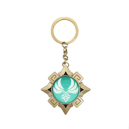 New Teyvat Vision Fontaine Water God Focalors Lyney and Lynette Keychain Luminous 7 Element Eye Of Original God Toy KeyRing