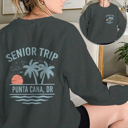 Senior Trip 2026 Sweatshirt Men Women Clothing Unisex Classic Casual Crewneck Top Senior Trip 2026 Fashion Casual Hooded Shirt