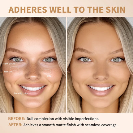 Skin Tint Foundation Stick with Brush Multi Use Matte Waterproof Long Lasting Oil Control Thin Coverage for Blemishes Concealer