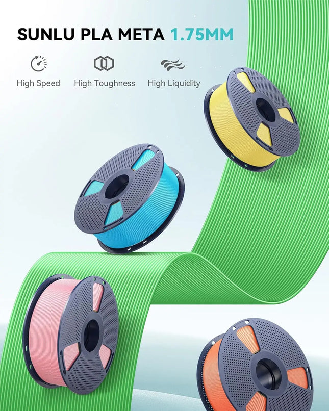 SUNLU 1KG PLA Meta 3D Printer Filament 1.75mm 1000g Spool (2.2lbs) Neatly Arranged No Knot Filament Fit Most FDM Printer