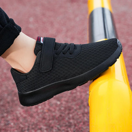 Boys' Breathable Running Shoes Lightweight Girls' Sports Shoes Seasonal Outdoor Children's Black Mesh Breathable Casual Shoes