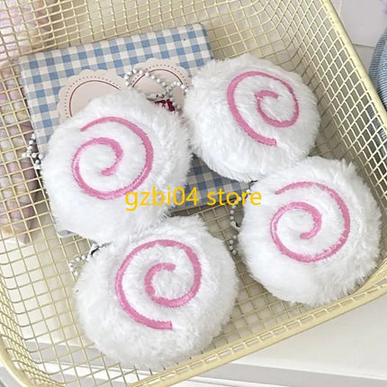 13MD Plush Fish Cake Charm Keychain Decorative Bag Accessory Car Hanging Decoration