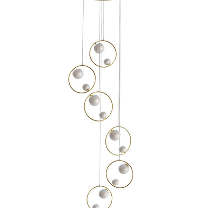 Chandelier for Staircase Hanging Lamp Modern Pendant Luster Lighting for Living room Led Ceiling Lamps Ring Stairs Loft Lighting