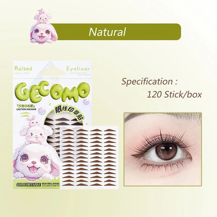 GECOMO Eyeliner Stamp Sticker Waterproof Brown Korean-style Natural Eye Makeup Novice Use Simple Symmetry Eyeliner Seal Stick