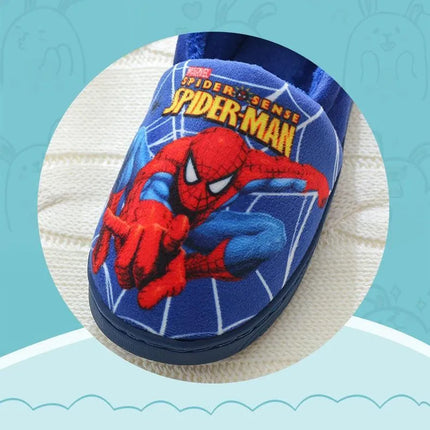 Cartoon Pattern Boys Spider Man Cotton Shoes Indoor Slippers Autumn Winter Warm Home Wear Children's Cottonslippers Anti-slip
