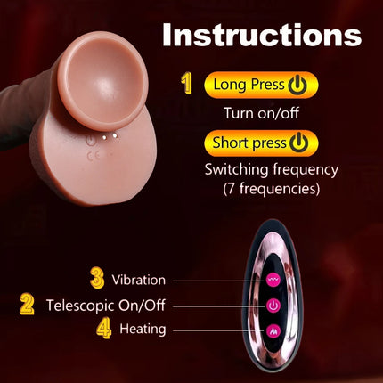 7/8 inch Realistic Dildo Telescopic Vibrator with Female Stimulator Big Penis Anal Plug Adult Man Real Penis Sex Toys for Women