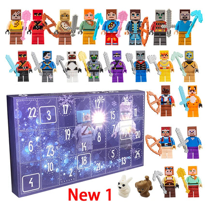 New Year Marvel Advent Calendar Box Countdown Avengers Spiderman Iron Man Anime Minifigures Model Children Christmas Toy Gift