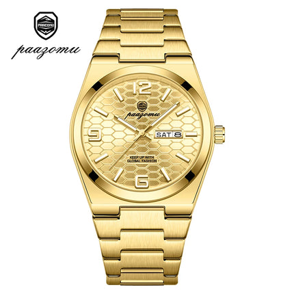 PAAZOMU Sport Luxury Men's Wristwatch High Quality Waterproof Luminous Watch For Men Fashion Date Week Quartz Men's Watches Reloj