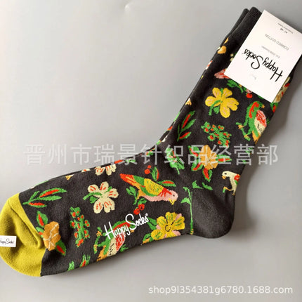 High Quality Fashionable Men's Mid-Calf Cotton Socks HappySocks New Arrival Suitable for All Seasons Swedish Design