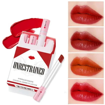 4 Colors Lana Del Rey Matte Lipstick Kits 24 Hours Long-Lasting Lip Tint Stain Set Women Waterproof Glossy Make Up Lipsticks