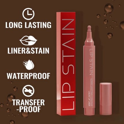 6 Colors Liquid Lip Liner Pencil Long Lasting Nude Lipstick Matte Lip Liner Stick Non-stick Cup Natural Lips Contour Pen Makeup