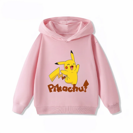 New Arrival Pikachu Print Kids Hoodie, Unisex Boys Girls Clothes, Warm Hooded Sweatshirt for Autumn Winter
