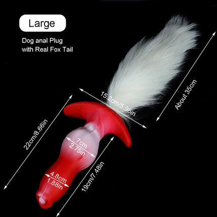 Anal Plug with Tail BDSM Adult Sex Game Cosplay 18+ Anal Dildo for Women Men Silicone Soft Butt Plug Gay Sex Toys for Party BDSM
