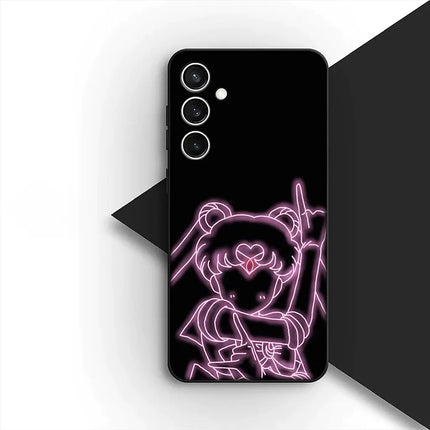 Casing Phone Cover for Samsung Galaxy S22 S21 S20 FE Ultra Plus A07 A17 A15 A16 A25 A57 A37 Case  S-SailorS Anime Girl Moons