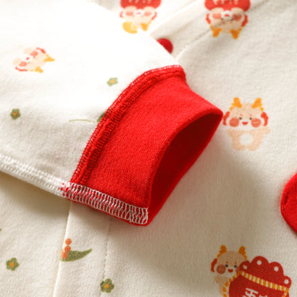Newborn Baby Long-Sleeved Jumpsuit, Spring and Summer Thin Baby Clothes, Toddler All-Season Pajamas, Pure Cotton Romper