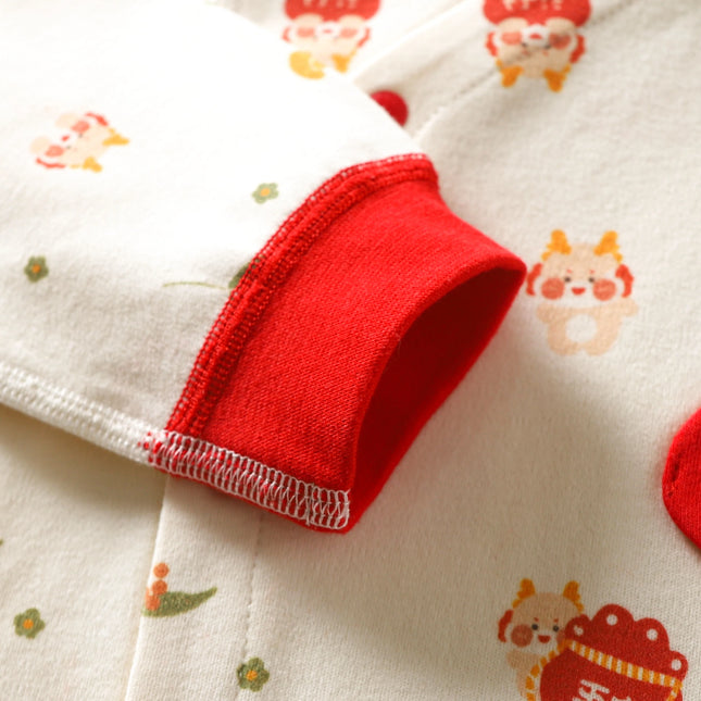 Newborn Baby Long-Sleeved Jumpsuit, Spring and Summer Thin Baby Clothes, Toddler All-Season Pajamas, Pure Cotton Romper