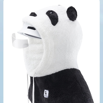 Qunature Parent-child Panda Ski Headgear Balaclava Soft Thermal Fleece Full Face Mask Winter Keep Warm Hood Scarf Neck Collar