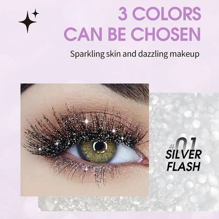 Diamond Mascara Shiny Galaxy Sequins Glitter Lash Mascara Eyelashes Waterproof Fast Dry Curling Thick Mascara Shimmer Makeup