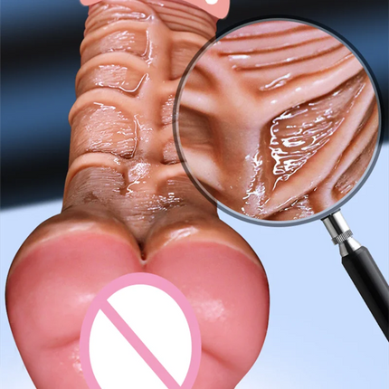 2-in-1 Big Realistic Anal Hollow Dildo Penis Extender Sleeve Thin Vagina Male Masturbator Sex Toys for Gay Men Couples 18 XXL