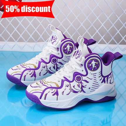 Children Basketball Shoes High Quality Wear Resistant School Competition Training Shoes Ankle Protected Anti Slip Youth Sneakers